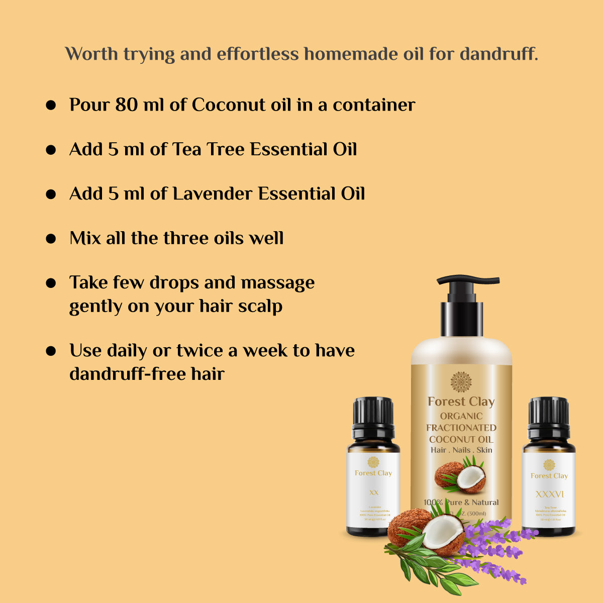 Anti Dandruff DIY Hair Oil Kit