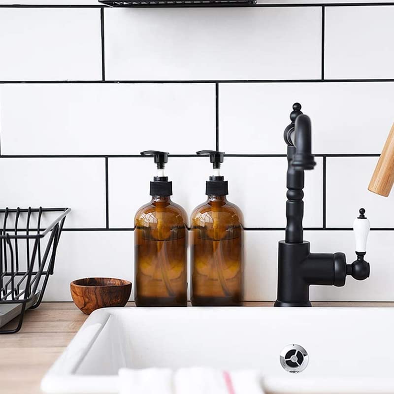 Forest Clay Empty Plastic Pump Bottles Portable Clear Small Cylinder Shampoo Lotion Pump Bottle Dispenser Durable Refillable Containers for Liquid Soap, Massage Oil -300 ml Pack of 2