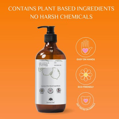 Forest Clay Dish Wash Gel With Plant Based Ingredients & 100% Biodegradable, 300 Ml