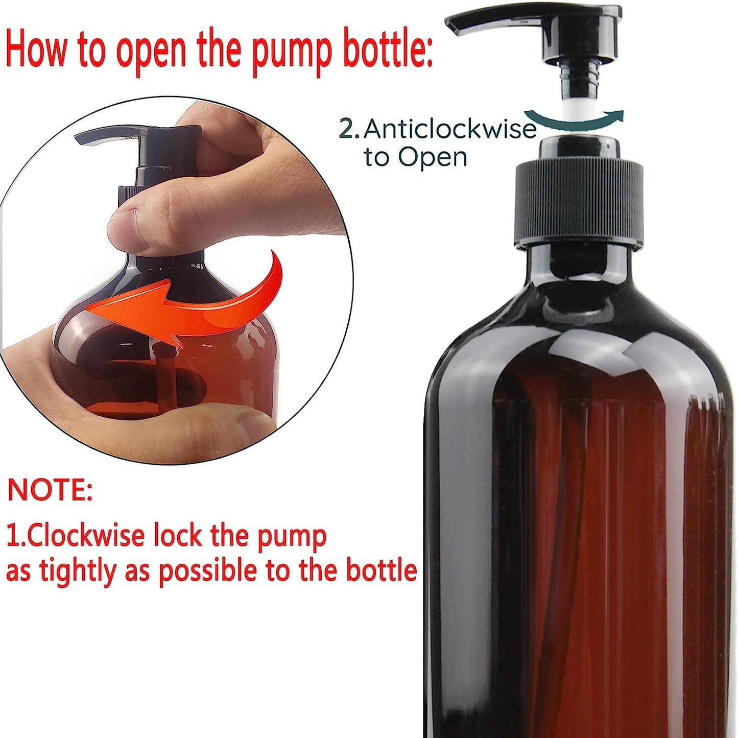 Forest Clay Shampoo Pump Bottle, Pack of 2 (300ml Size) Empty Bottle with Pump Multipurpose- Olive Green & Amber
